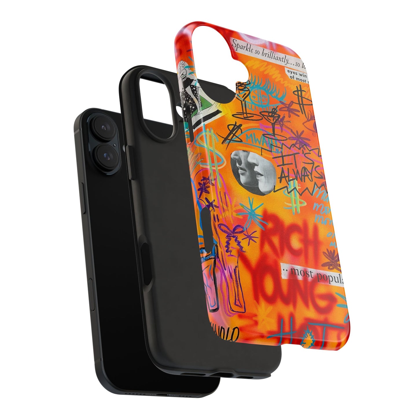 "young, rich, hot!" airbrush iPhone case