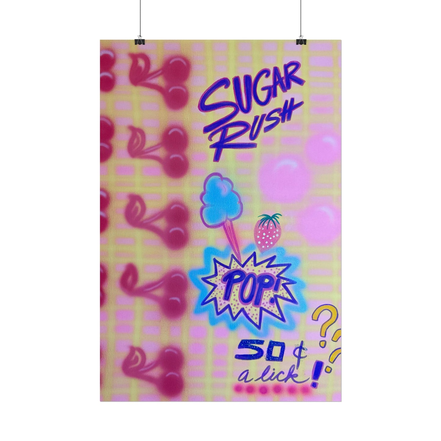 "sugar rush" airbrush rolled print