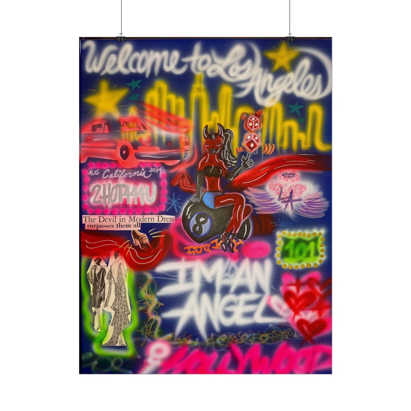 "im an angel" airbrush rolled print