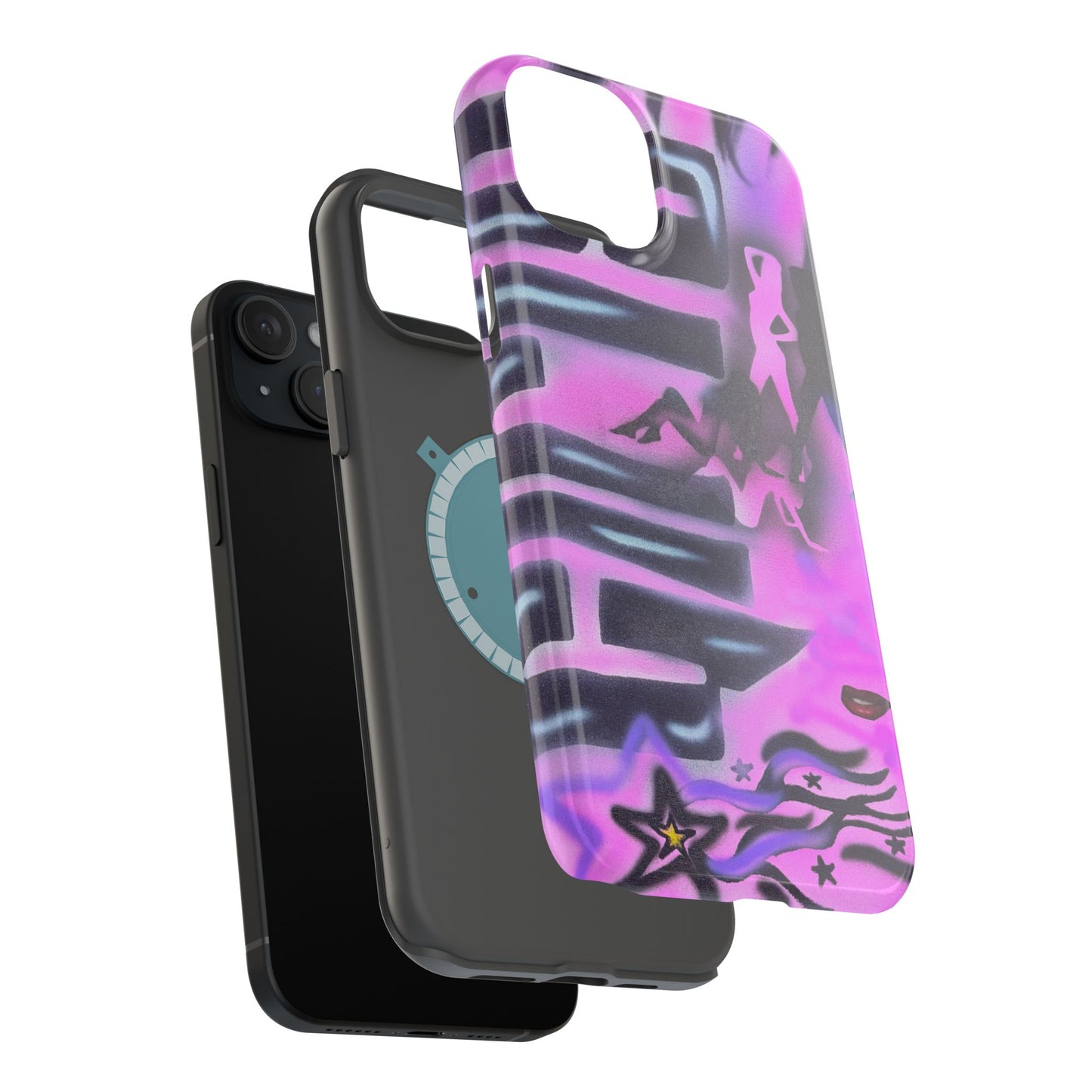 MagSafe "neon nights" airbrush iPhone case