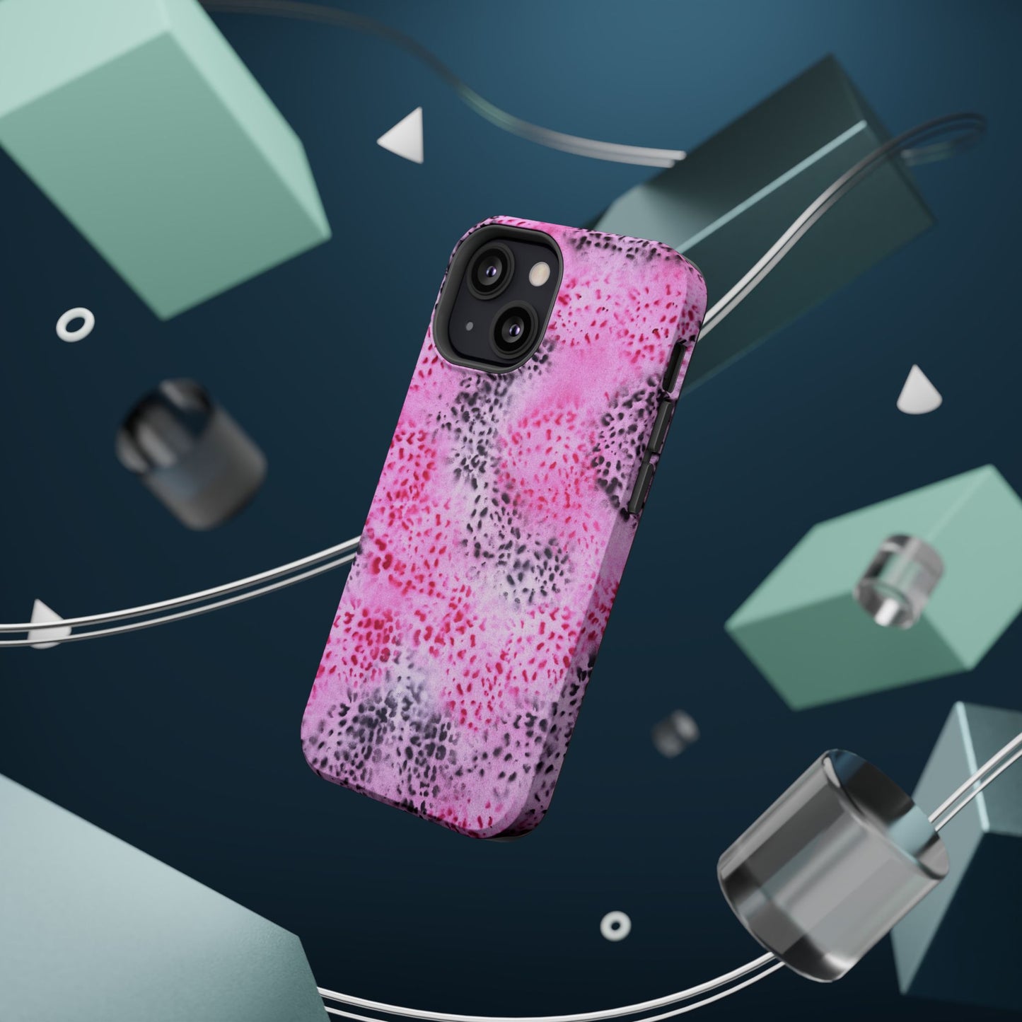 MagSafe "pink cheetah" airbrush iPhone case