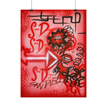 "san diego" airbrush rolled print