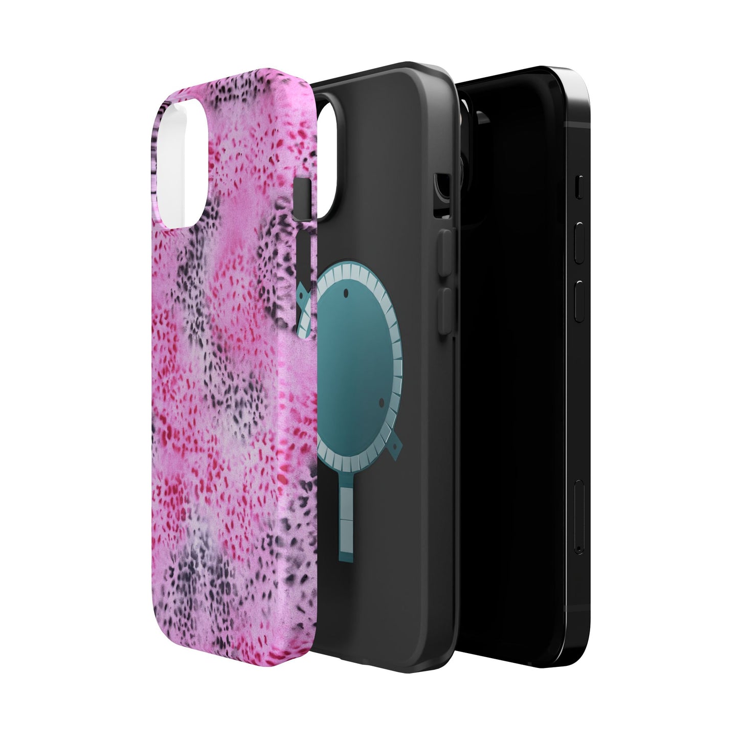 MagSafe "pink cheetah" airbrush iPhone case