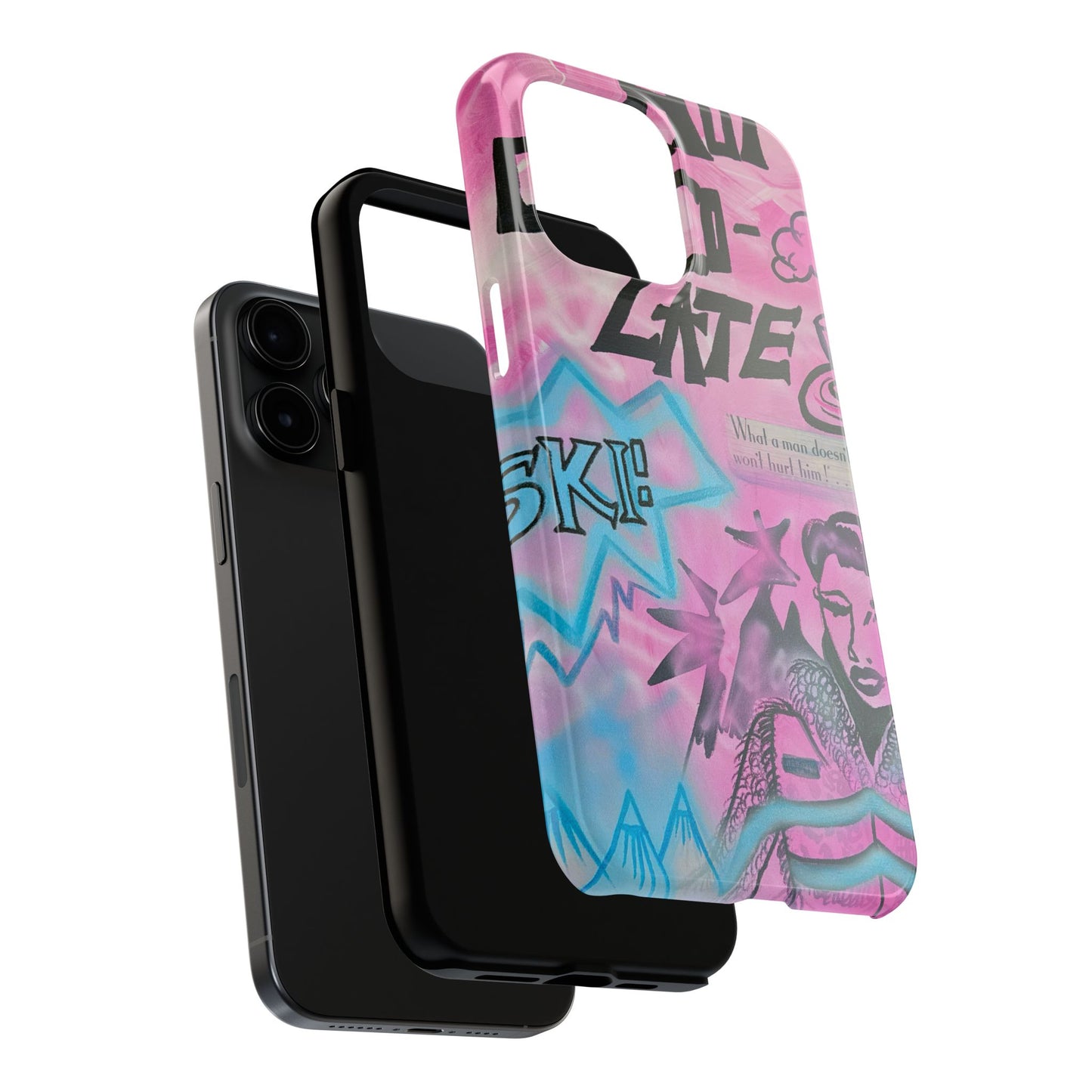 "avant le ski" airbrush iPhone case