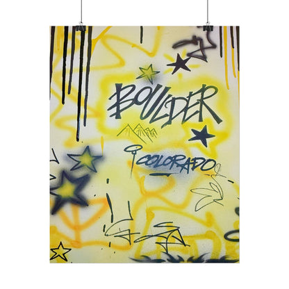 "boulder" airbrush rolled print