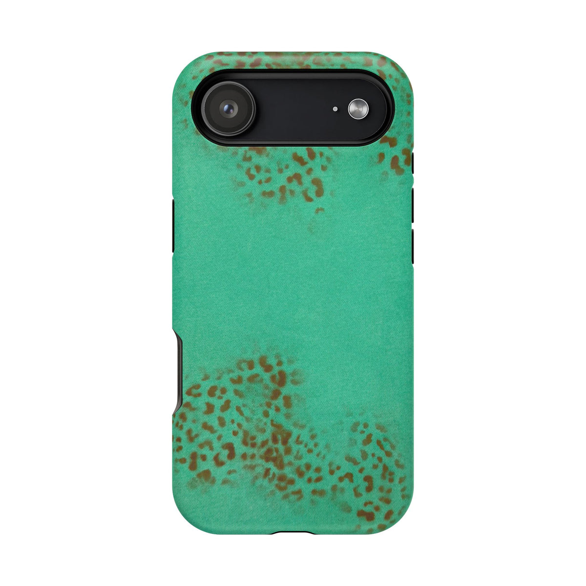 MagSafe "teal cheetah" airbrush iPhone case