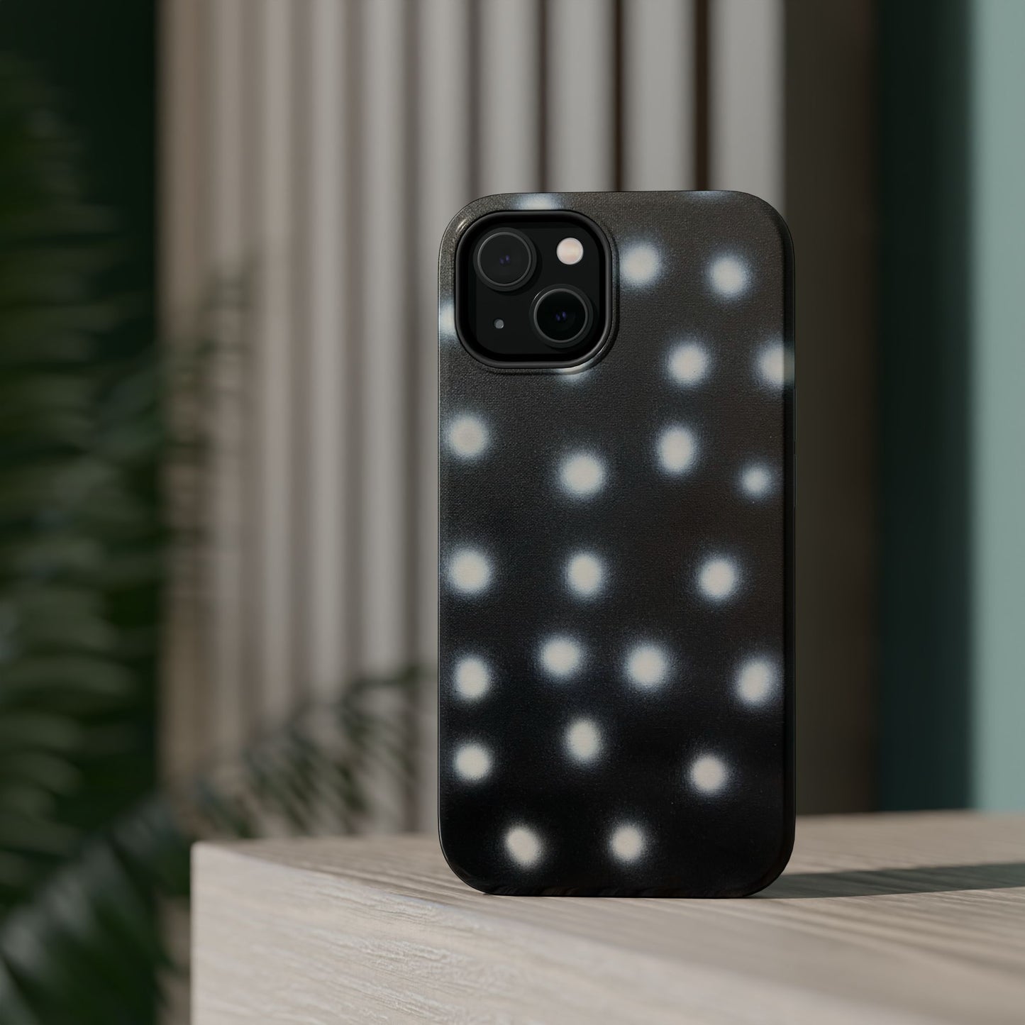 MagSafe "coconut noir polka dot" airbrush iPhone case