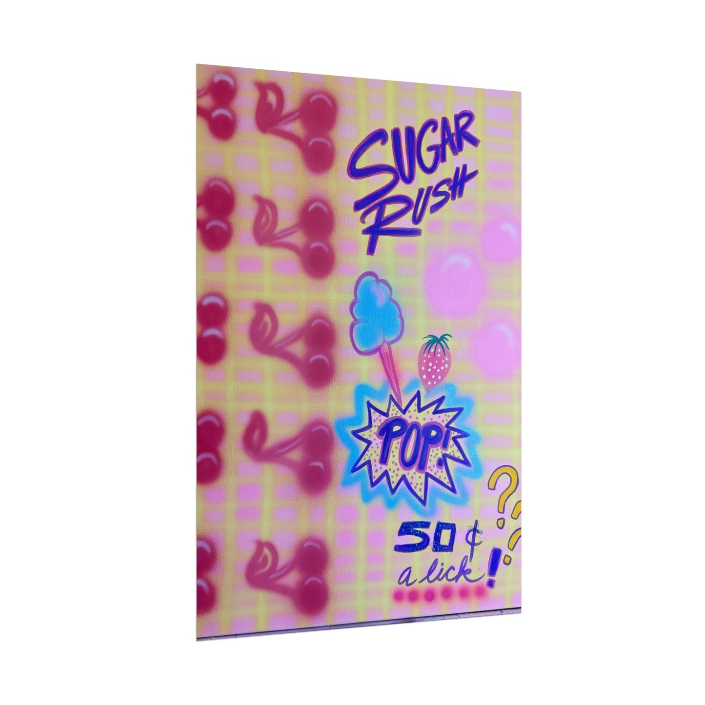 "sugar rush" airbrush rolled print