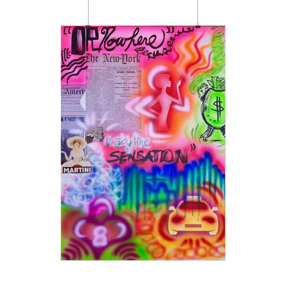 "skyline sensation" airbrush rolled print