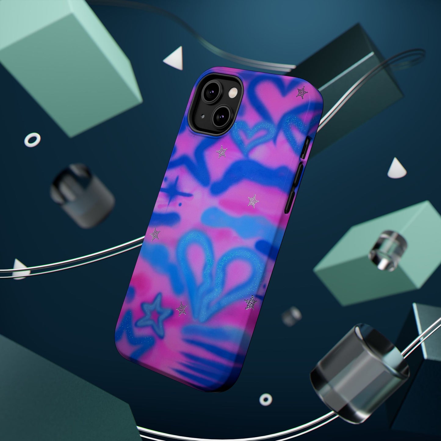 MagSafe "blue camo" airbrush iPhone case