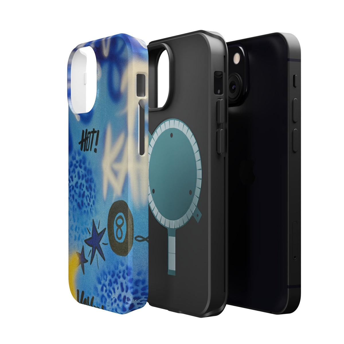 MagSafe "brilliant blues" airbrush iPhone case