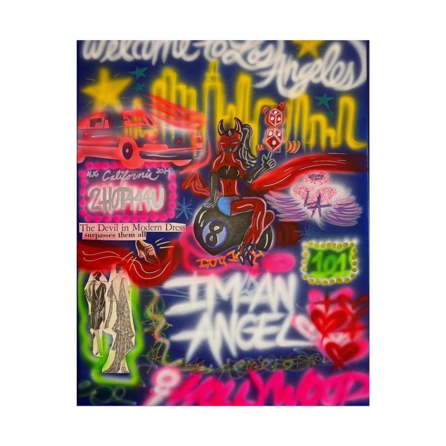 "im an angel" airbrush rolled print