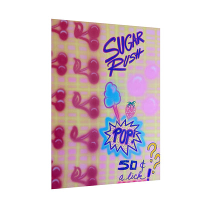 "sugar rush" airbrush rolled print