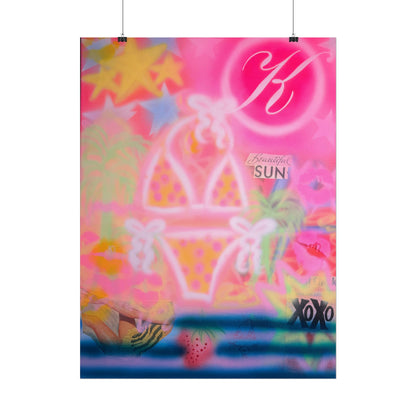 "santa monica strawberry" airbrush rolled print