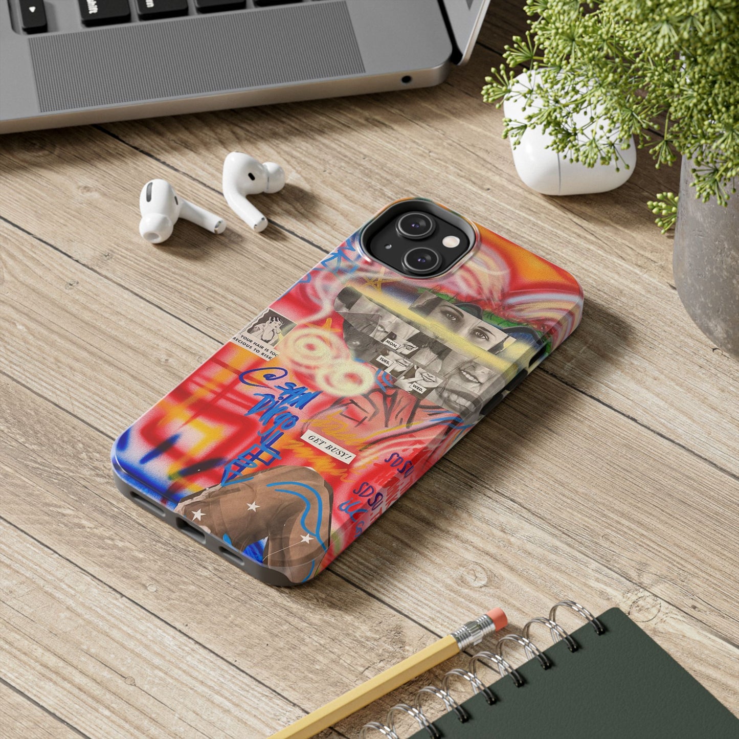 "get busy!" airbrush iPhone case