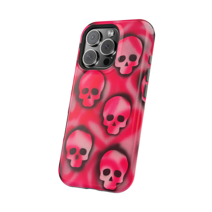 MagSafe "pink skully" airbrush iPhone case