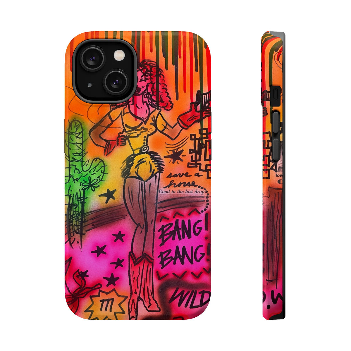 MagSafe "wild, wild west" airbrush iPhone case