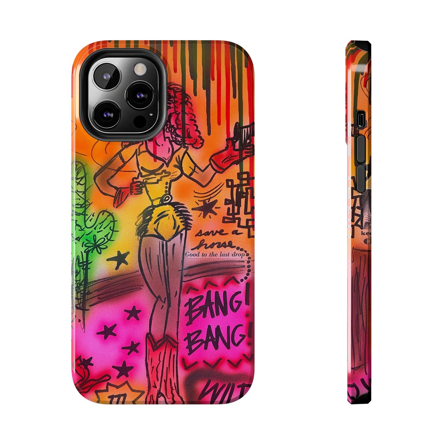 "wild, wild west" airbrush iPhone case