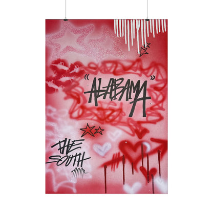 "alabama" airbrush rolled print