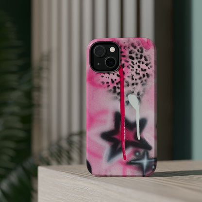 MagSafe "pink cheetah" airbrush iPhone case