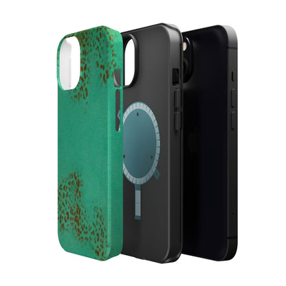 MagSafe "teal cheetah" airbrush iPhone case