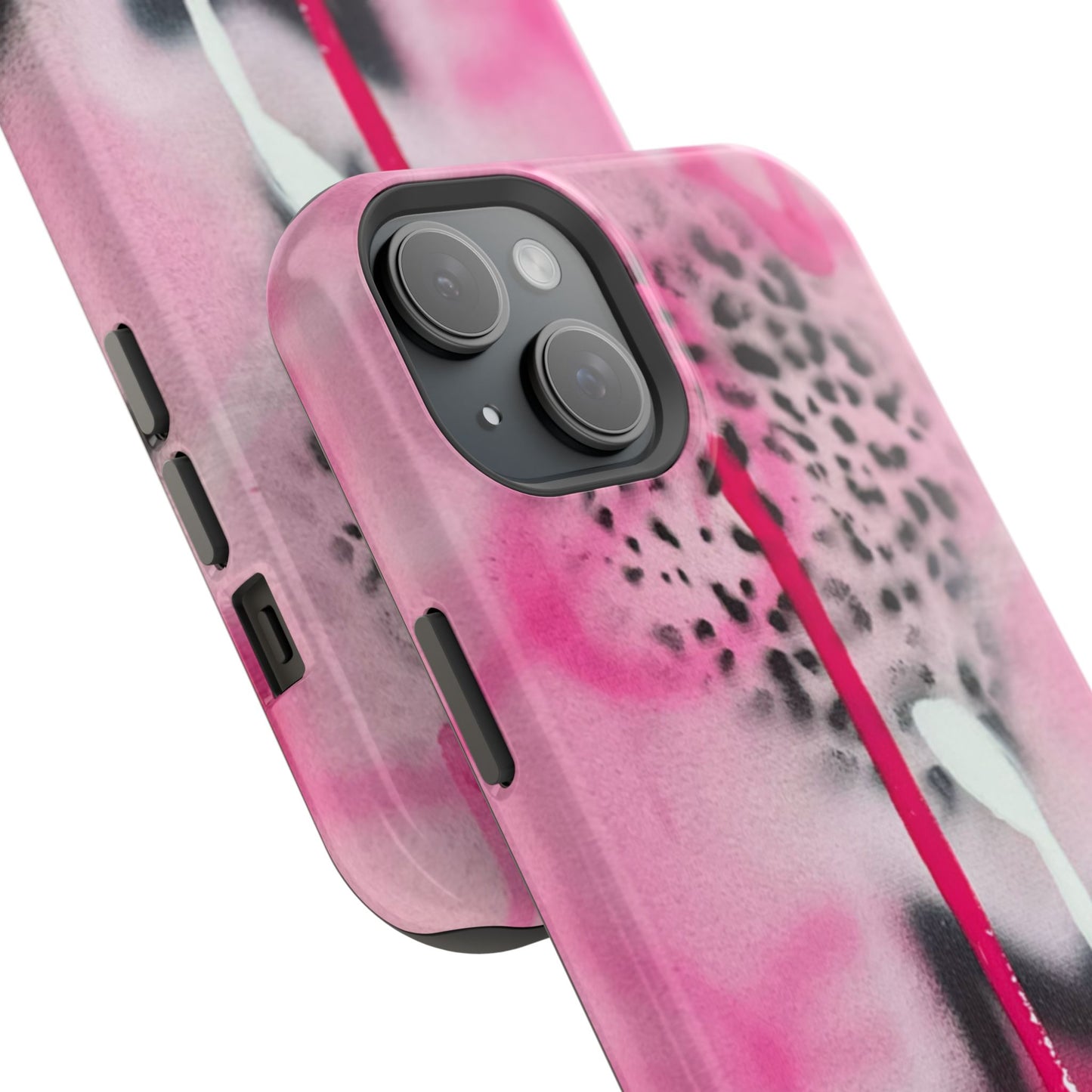MagSafe "pink cheetah" airbrush iPhone case