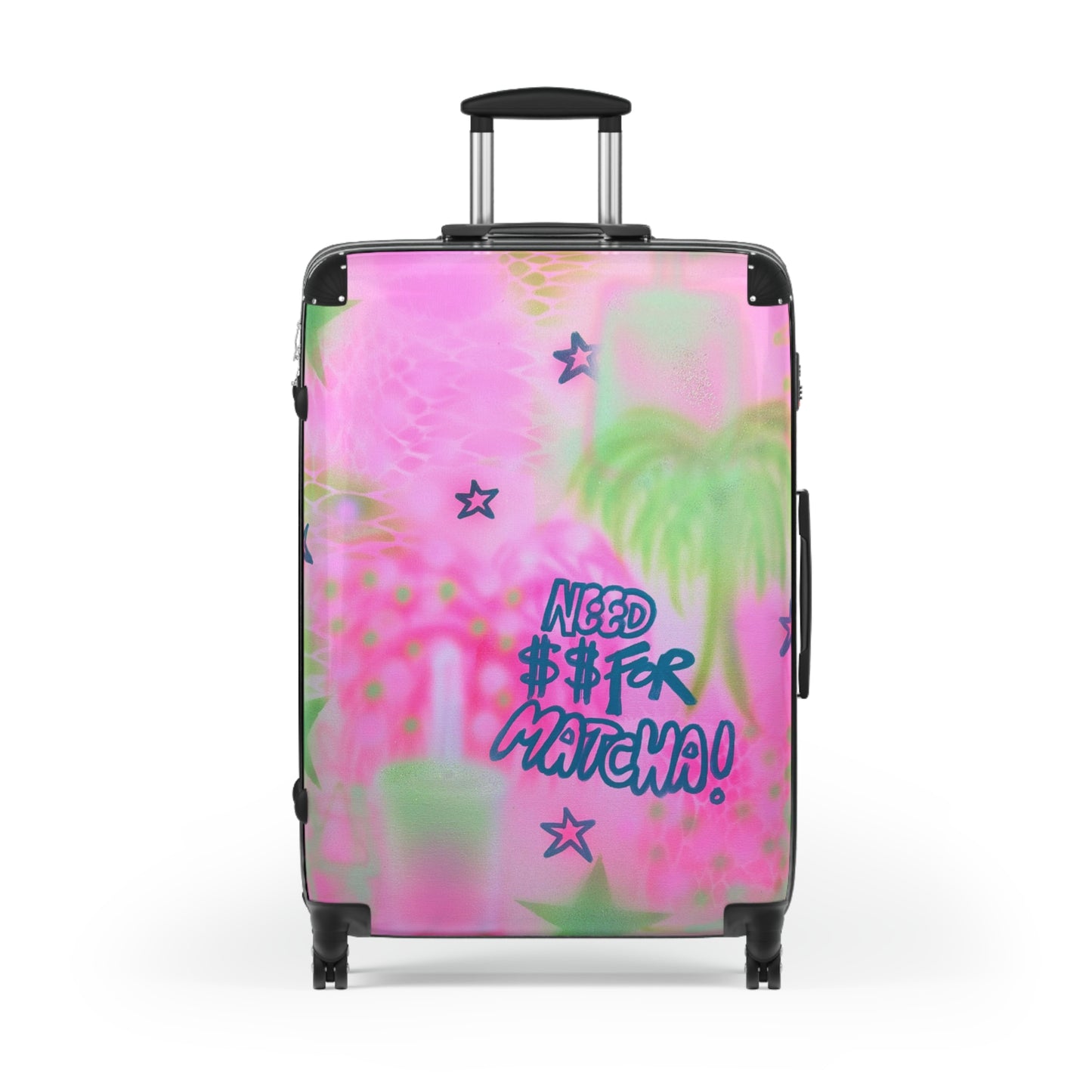 "need $$ for matcha" airbrush suitcase