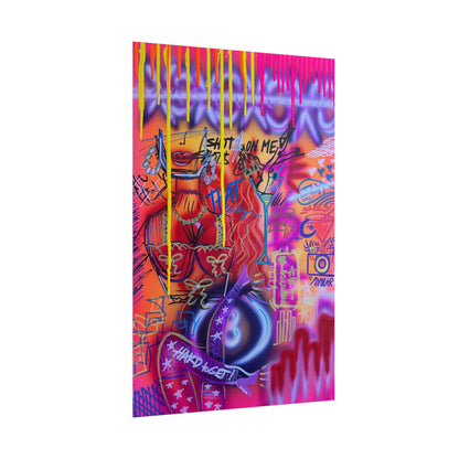 "shots on me!" airbrush rolled print