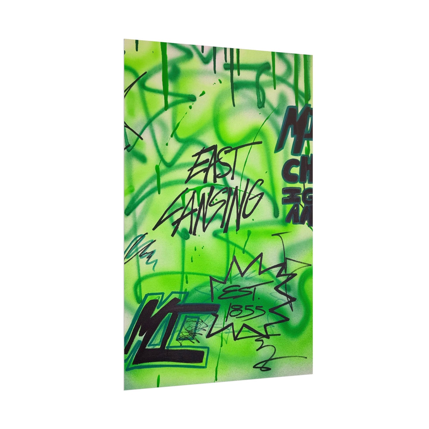 "east lansing, mi" airbrush rolled print