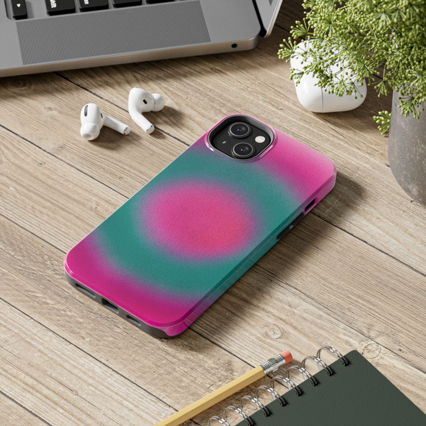 "watermelon swirl" aura airbrush iPhone case