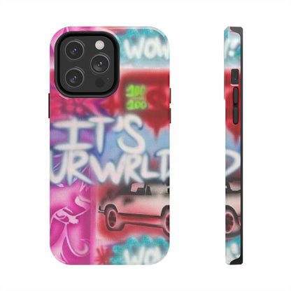 "it's ur WRLD" airbrush iPhone case