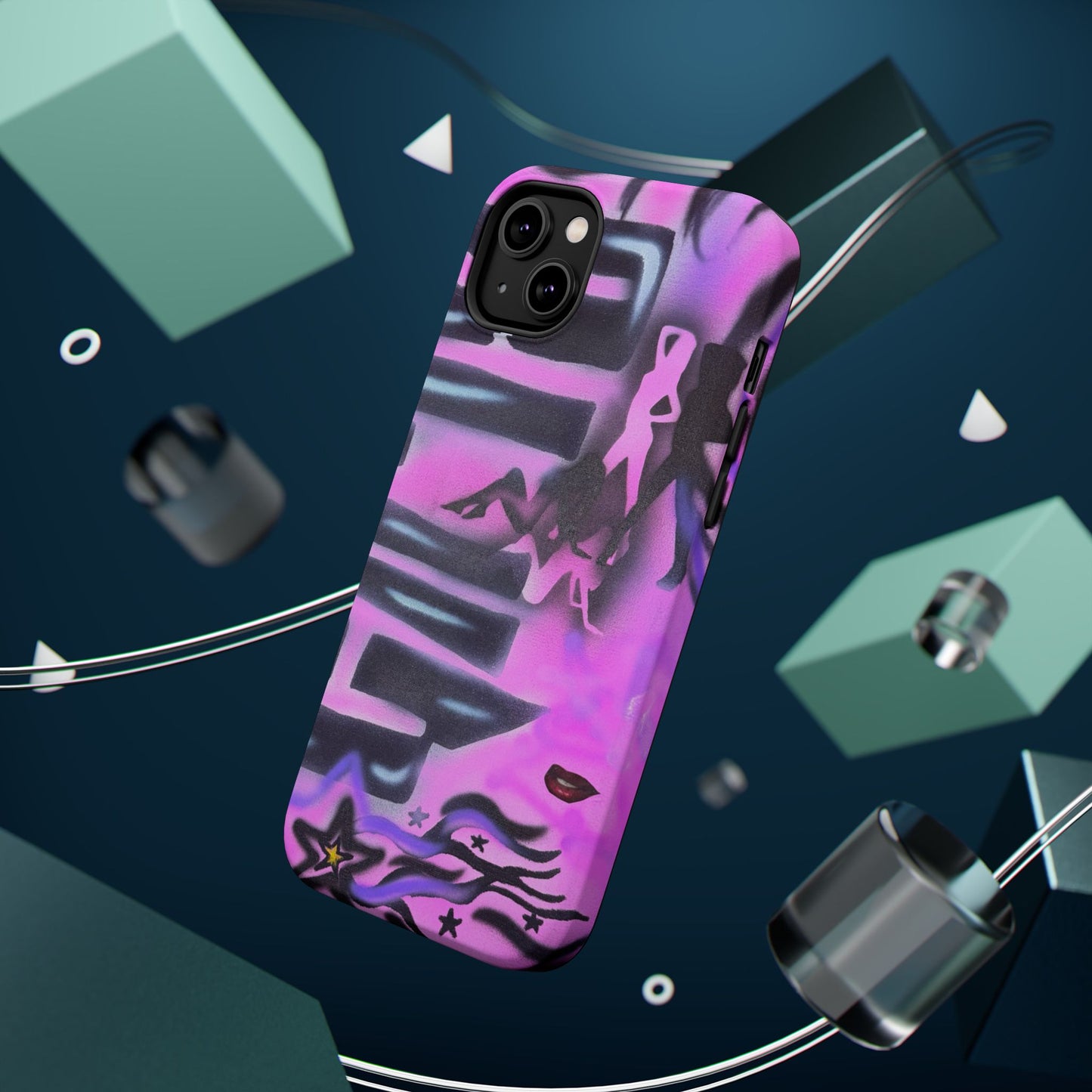 MagSafe "neon nights" airbrush iPhone case
