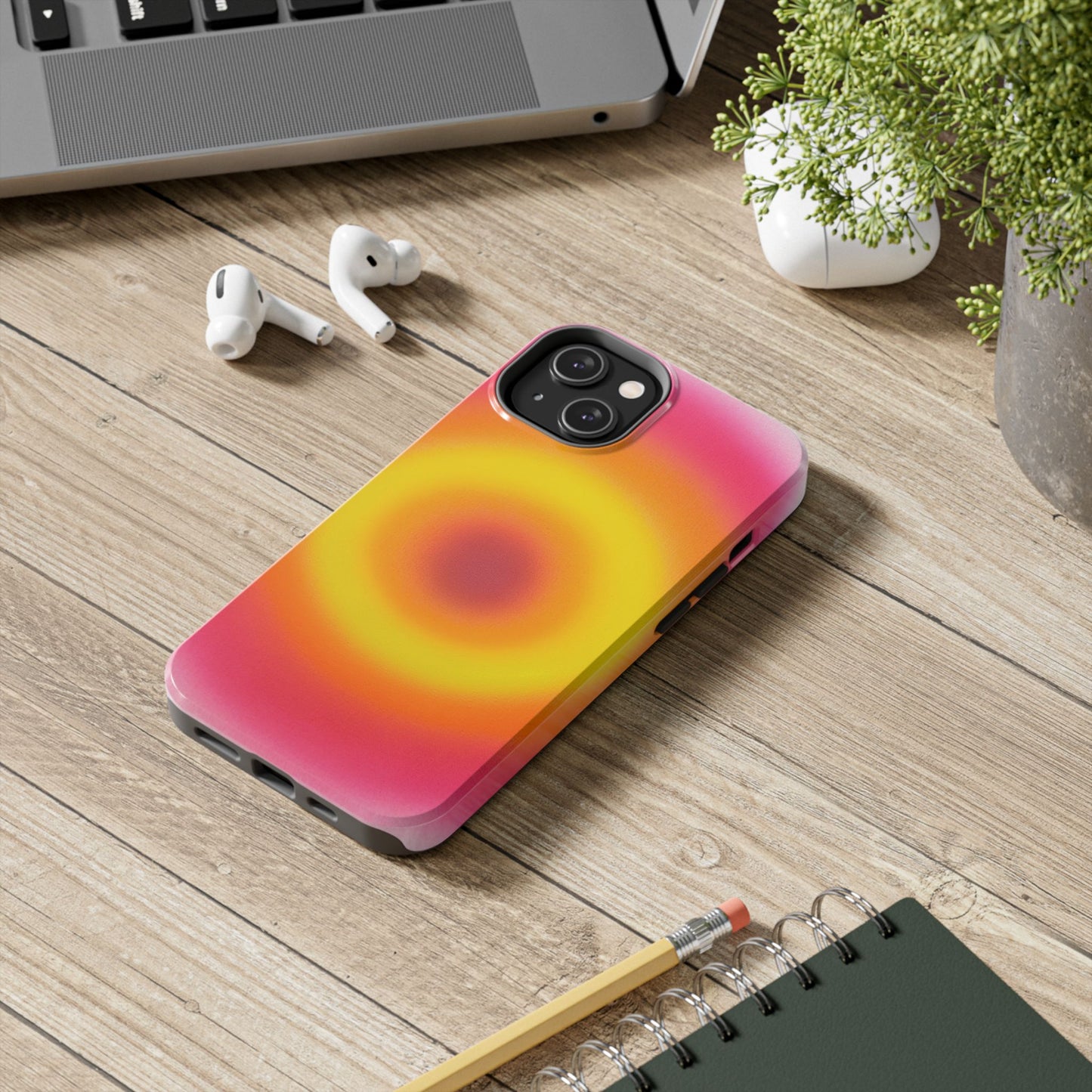 "pink lemonade aura" airbrush iPhone case