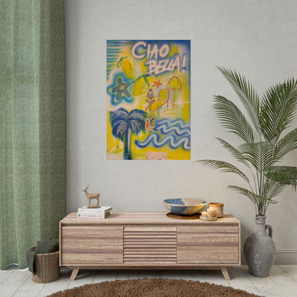 "ciao bella" airbrush rolled print