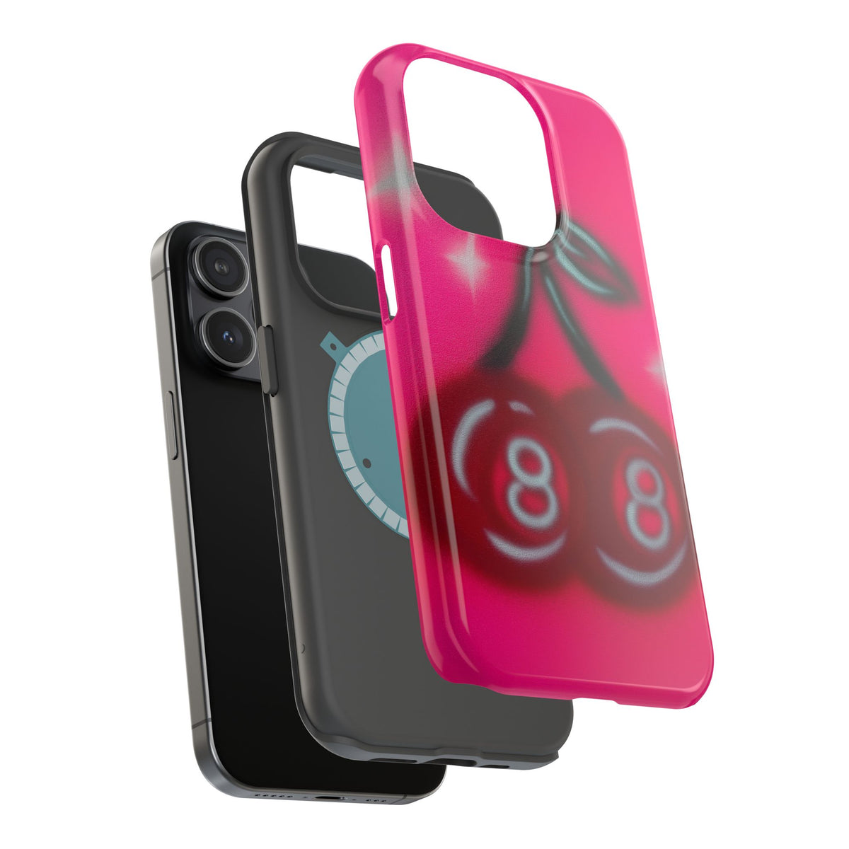 MagSafe "cherry 8ball" airbrush iPhone case