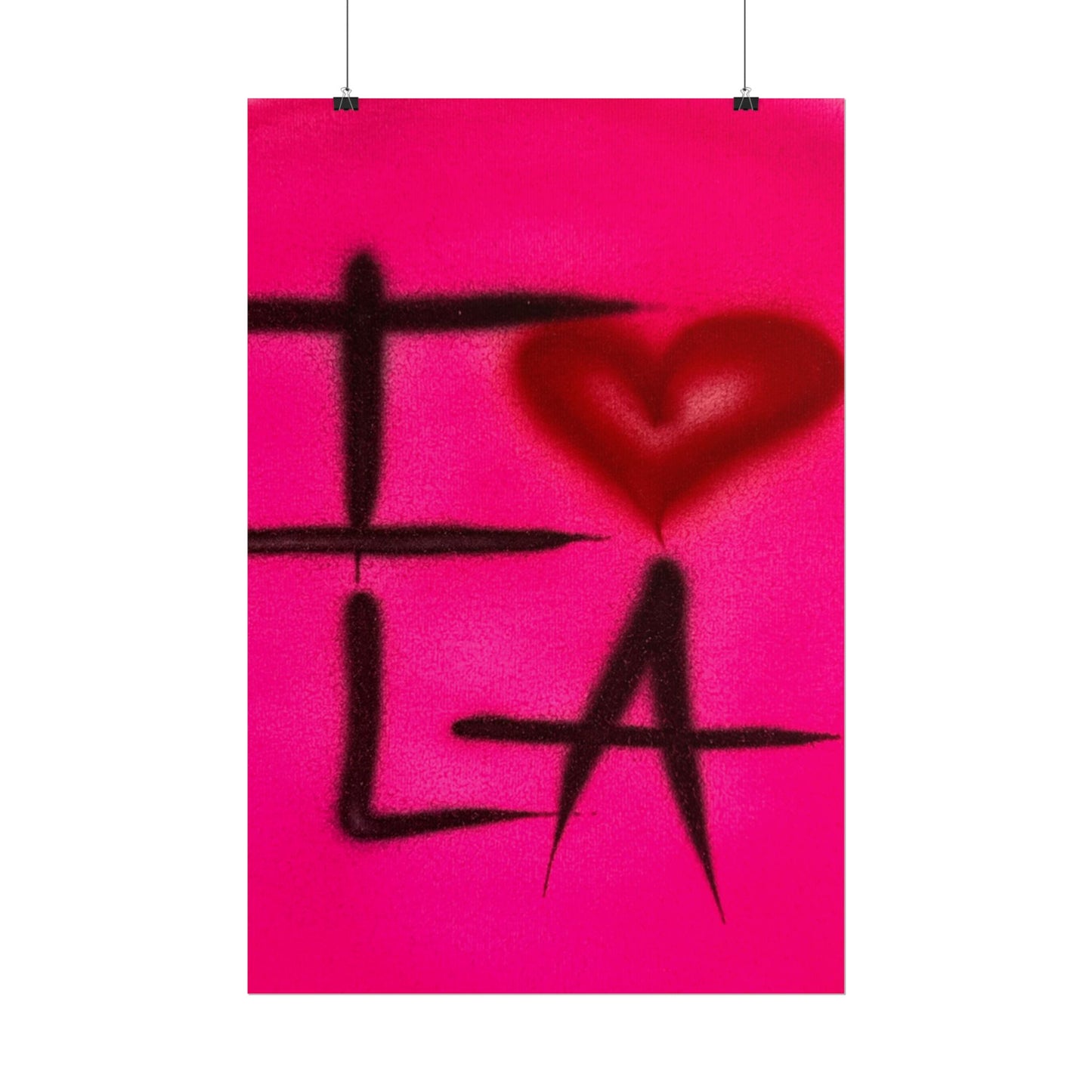 "i <3 LA" airbrush rolled print