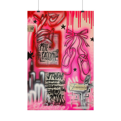 "plié passion" airbrush rolled print