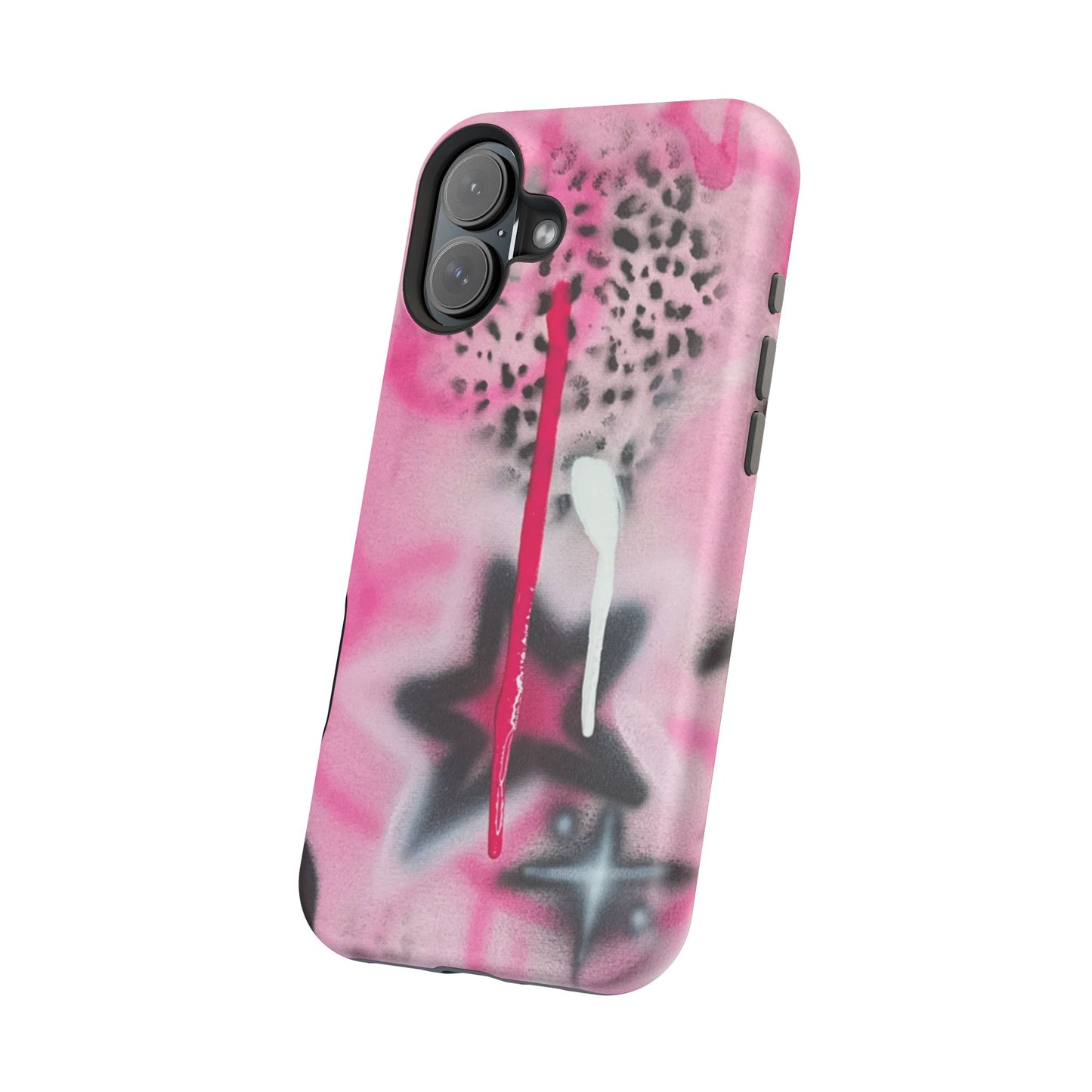 MagSafe "pink cheetah" airbrush iPhone case