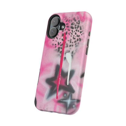 MagSafe "pink cheetah" airbrush iPhone case