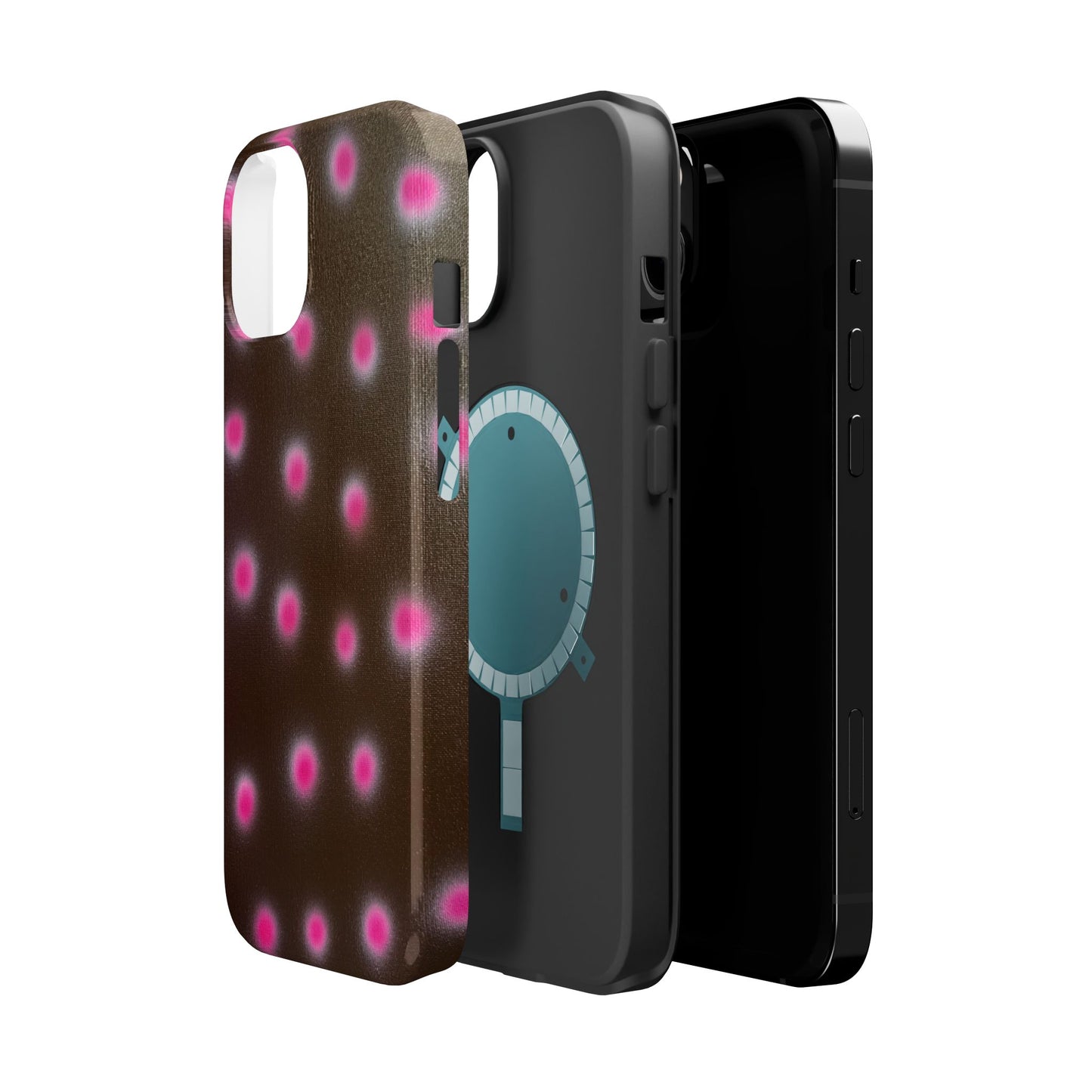MagSafe "cherry mocha polka dot" airbrush iPhone case