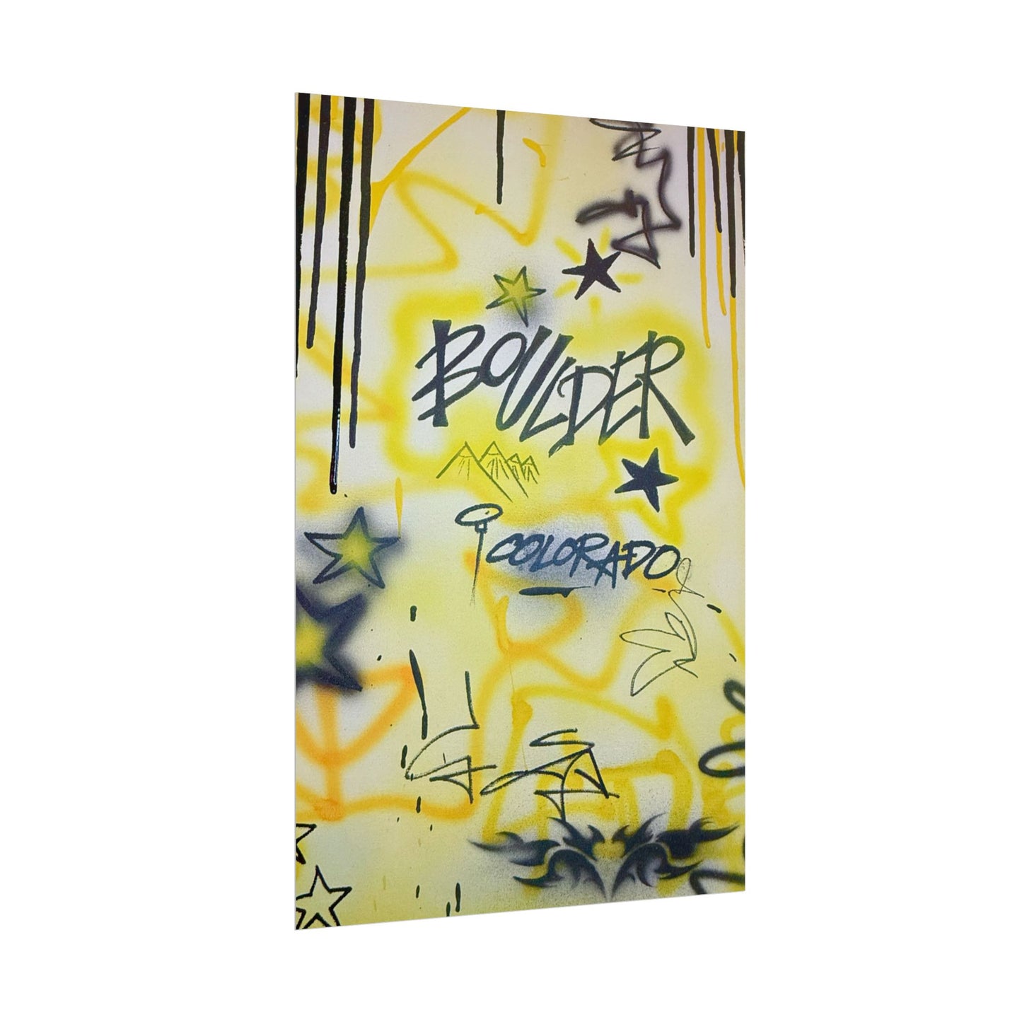 "boulder" airbrush rolled print