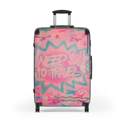 "need $$ to travel" airbrush suitcase