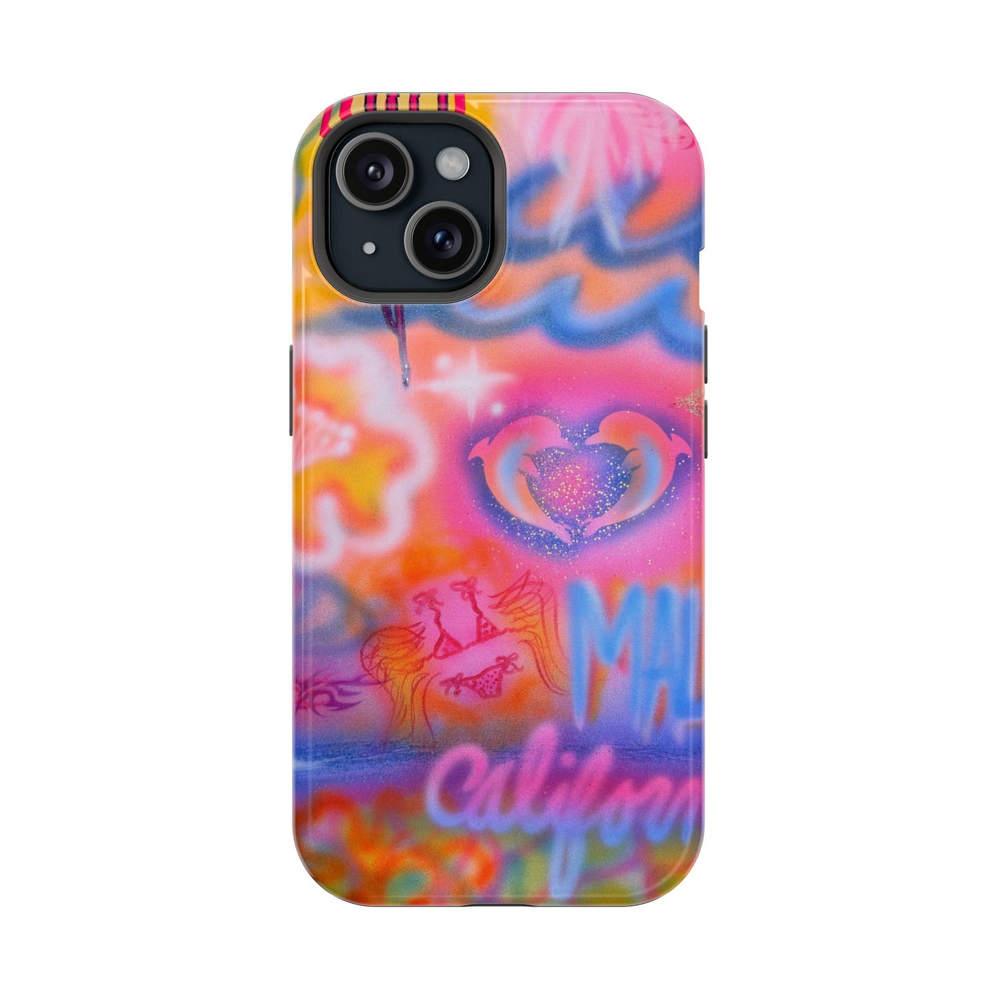 "mornings in malibu" MagSafe airbrush iPhone case
