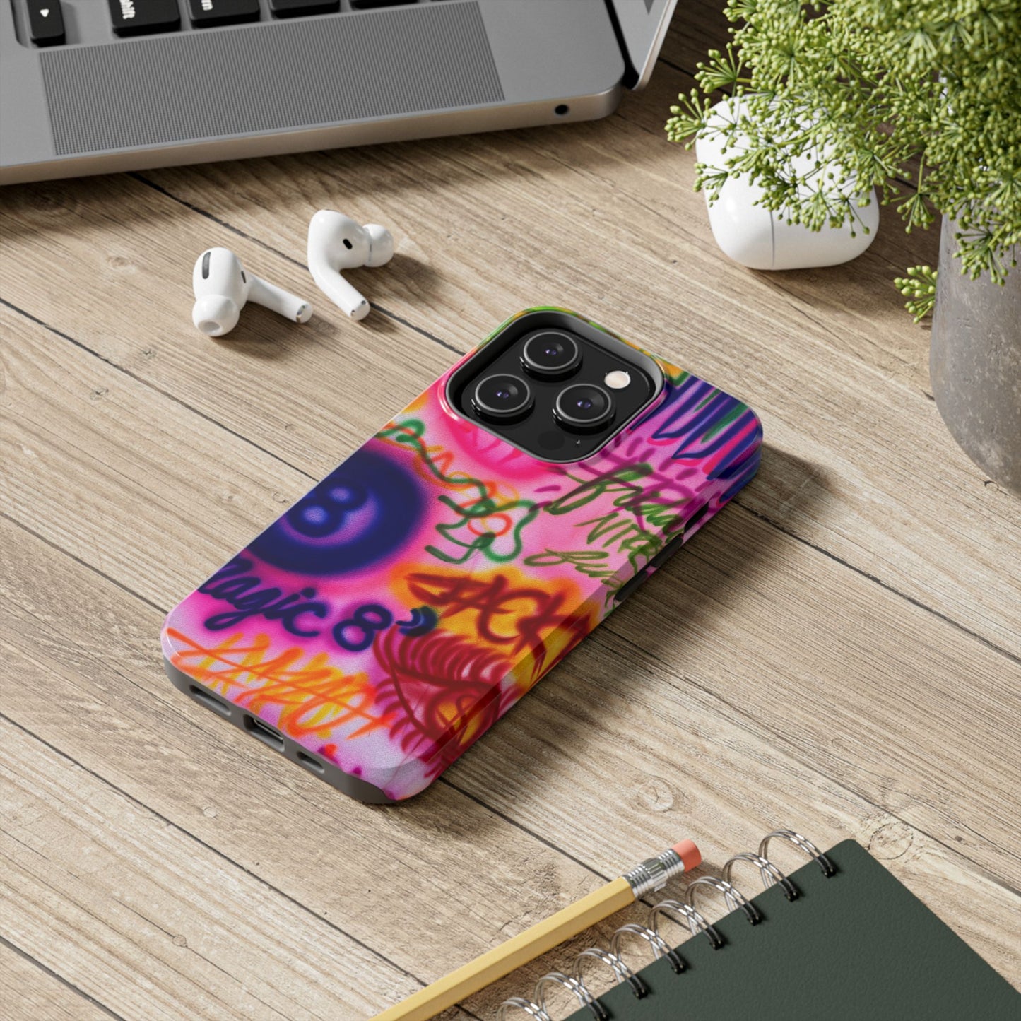 "colorful chaos" airbrush iPhone case