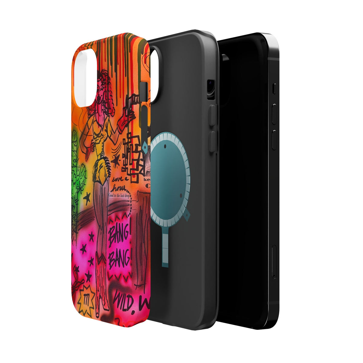 MagSafe "wild, wild west" airbrush iPhone case