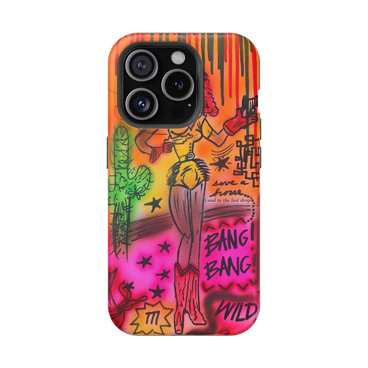 MagSafe "wild, wild west" airbrush iPhone case