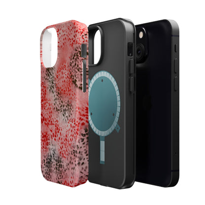 MagSafe "red cheetah" airbrush iPhone case