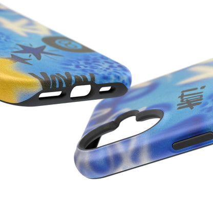 MagSafe "brilliant blues" airbrush iPhone case