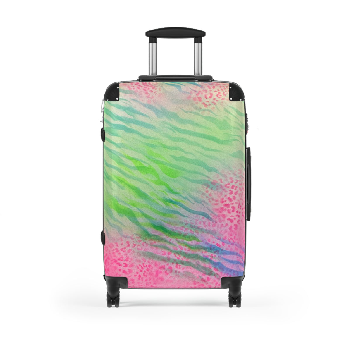 "teal cheetah" airbrush suitcase
