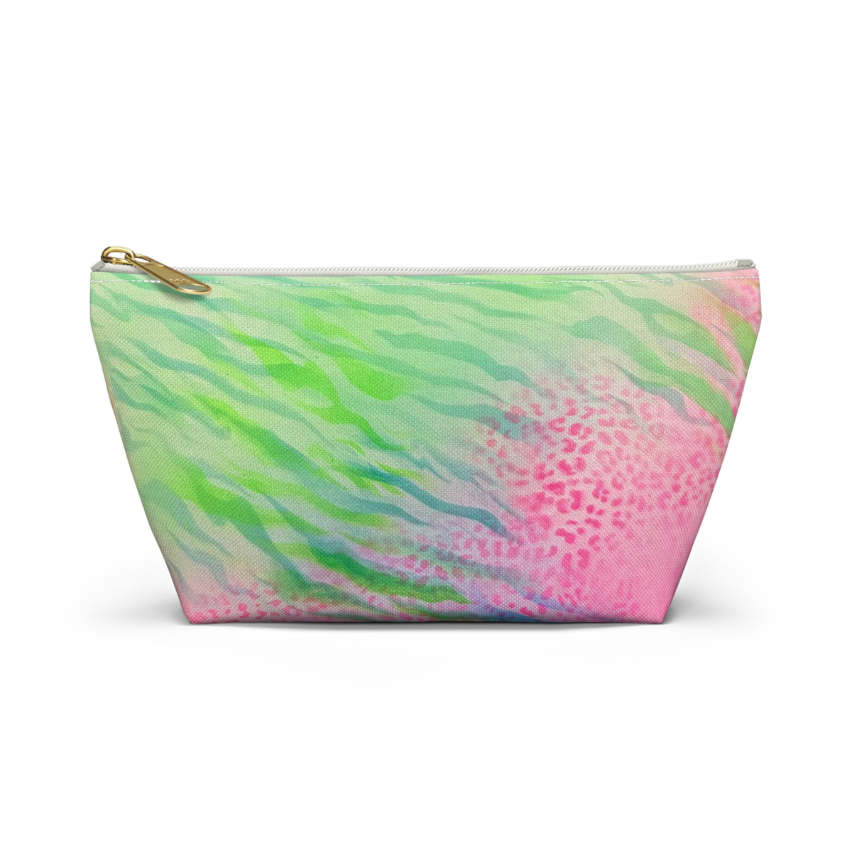"teal cheetah" airbrush makeup pouch